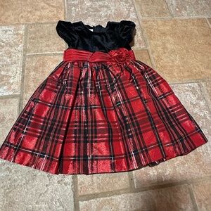 Bonnie Jean Velvet and Plaid Holiday Dress NWOT  - 3T